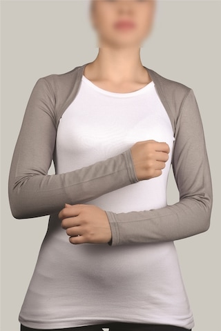 Altobeh Uzun Kollu Kadın Tesettür İçe Giyilen Bolero - Gri Çok Renkli