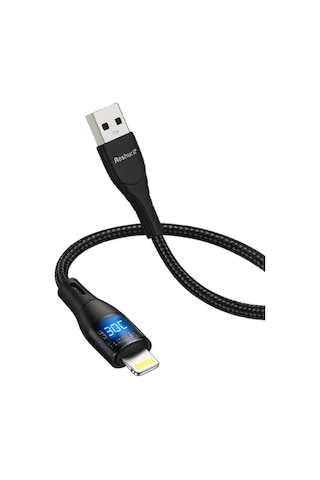 Ferro Reshurk Re-097 Usb-c & Lightning Metal Uclu Ledli 1000cm 3a Hızlı Data - Şarj Hasır Kablo