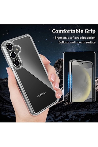 Samsamsung Galaxy Uyumlu S24 Kılıf Darbe Koruma Silikon + Ekran Cam Set