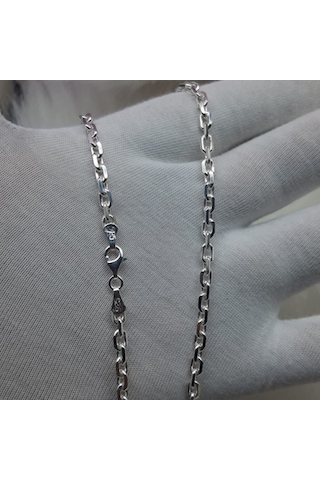 Bir Gümüş Aşkı 925 Ayar Gümüş 4 MM Forsa Model Erkek Zincir Kolye