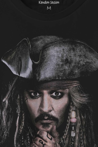 Jhonny Depp Captain Jack Sparrow Karayip Korsanları Pirates Caribbean Baskılı Tişört Unisex T-shirt 001
