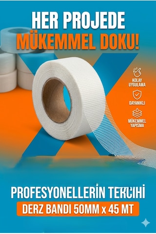 50mm X 45 Mt Derz Bandı Duvar & Tavan Çatlak Tamir Bandı Alçıpan File Derz Bandı Alternatif Güçlü Başlıklar: