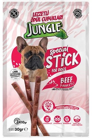 Jungle Sticks Dana Etli Köpek Ödül Çubuğu 3 x 10 G