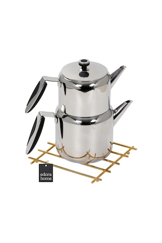 Altın Düz Çubuklu Yanmaz Nihale, Tezgah Üstü Altlık - Metal Paslanmaz Altın