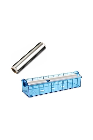 Geseus Sanayi Tip Uzun Metraj Alüminyum Folyo 30 x 110 M 14 Mikron Folyoluk Kesim Aparatlı