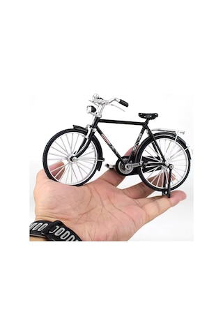 Siyah Yüksek Kaliteli Metal 1:10 Ölçek Koleksiyonluk Die Cast Model Klasik Bisiklet Çok Renkli