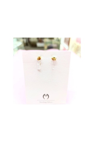 Oriental Kuyumculuk Jewellery Taşlı Altın Rengi Gümüş Küpe Altın