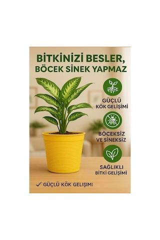 Saksı Değişim Seti - 10 Litre Böcek Sinek Yapmayan Organik Çiçek Toprağı + 9,5 Litre Dekoratif Saksı 10 L