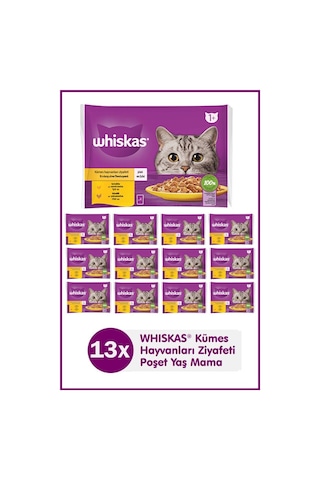 Whiskas Tavuklu Ve Hindili Yetişkin Kedi Yaş Maması 4x85 Gr 13 Paket,52 Adet Tekli
