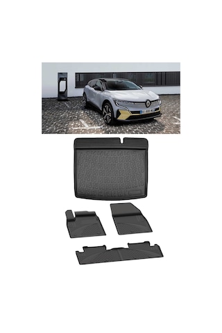 Sahler Renault Megane E-tech 2022 Sonrası 4.5d Paspas 3d Rizline Bagaj Havuzu