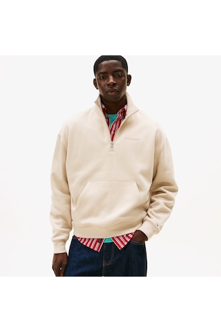 Tommy Hilfiger Jeans 90s Script Rib Fleece Sweatshirt Dm0dm22362 Bej