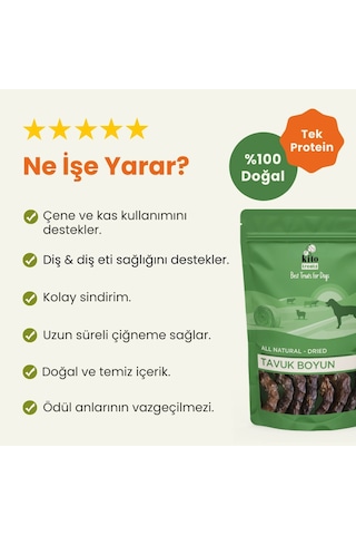 Kito Tavuk Boyun Yetişkin Köpek Ödül Maması 100 G