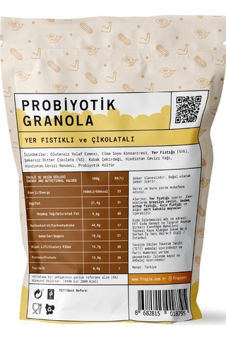 Fropie Yer Fıstığı & Çikolata Probiyotik Granola 3 x 200 G