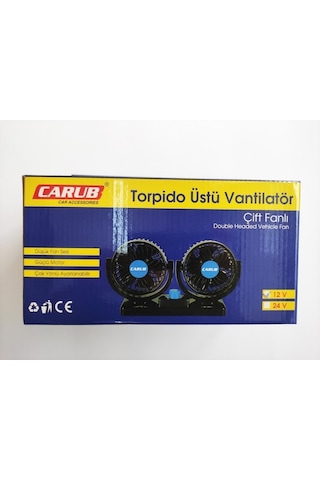 Besthome1 Replax 12 Volt Araç Içi Torpido Üstü Çift Fanlı Oto Vantilatör 36