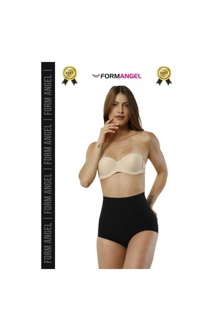 Form Angel Korse 2 Beden İncelten Toparlayıcı İz Göstermeyen Kaymaz Kadın Lazer Kesim Slip Korse - 5 Adet Siyah