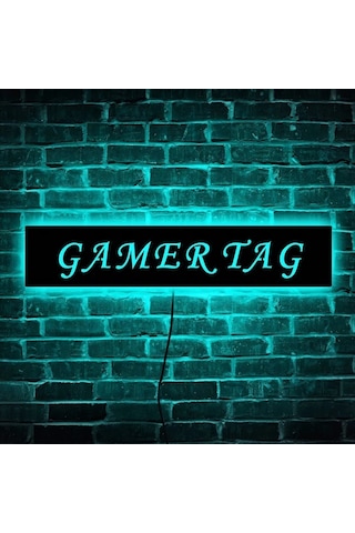 Willowhaven 1 Adet Font 19 11.81x2.36 Inch Özelleştirilebilir Oyuncu Isimli Usb Led Renk Degisen Gece Lambası Duvar Montaj Oyun Odası Hediyesi Ahşap