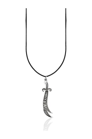 Oya Silver Ya Ali Yazılı Karartma Gümüş Zülfikar Kolye Ucu 4.7x1.1cm Oyot339