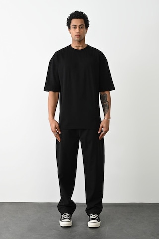 Unisex Basic Avrupa Kalıp/oversize Fit Kesim Bisiklet Yaka Kısa Kollu T-shirt 001