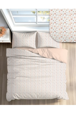 Fixbox Çift Kişilik Ranforce Nevresim Takımı Fiorina Somon Çok Renkli