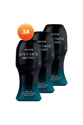 Avon Black Suede Secret Erkek Roll-On Deodorant 3 x 50 ML