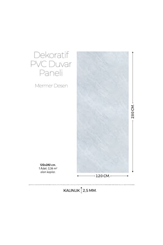 120 Cm X 280 Cm Duvar Paneli,salon,duvar,tv Ünitesi-açık Yeşil Mermer Desen Mt205-120x280