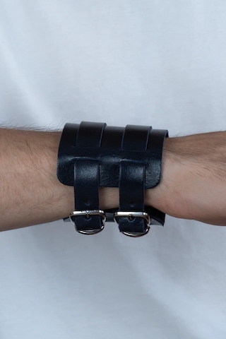 Çift Tokalı Geniş Yeniçeri Osmanlı Erkek Deri Bileklik B30