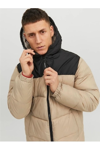 Jack & Jones Jack&jones Toby Puffer Hood Sn Erkek Bej Kapüşonlu Mont - 12235859 Bej