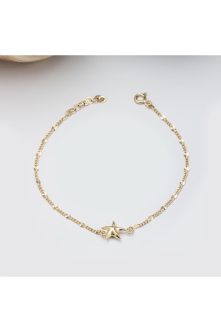 Altın Yıldız Bileklik BL0799 Sarı Altın