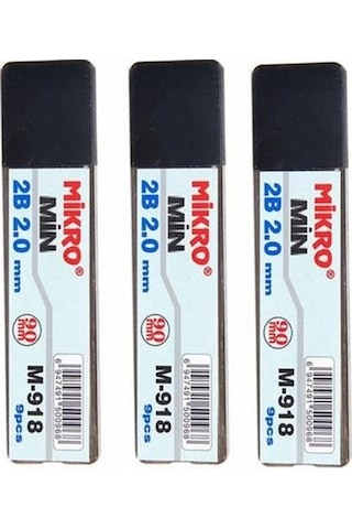 Kalem Ucu 2.0Mm 2B Mikro 2B Kalem Ucu 2Mm Siyah 3 Adet