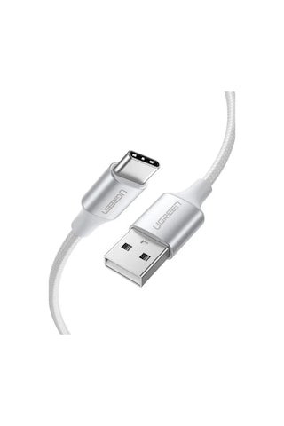 Ugreen Type-c To Usb-a 3a Qc Örgülü Hızlı Şarj Kablosu 1 Mt Gümüş Beyazı 60131