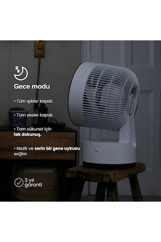 Meaco Sefte 8" Bataryalı Ultra Sessiz Masaüstü Vantilatör Uyku Modlu Ve Enerji Tasarruflu Serinletici Fan