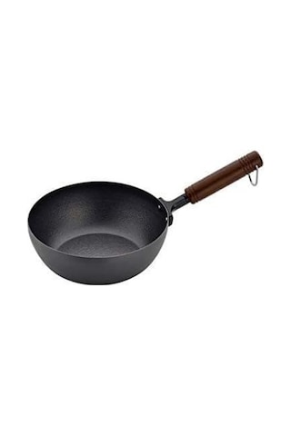 Yapışmaz Demir Wok Pan 8 İnç Gaz İndüksiyonlu Ocak, Paslanma Yok, Duman Yok Çok Renkli
