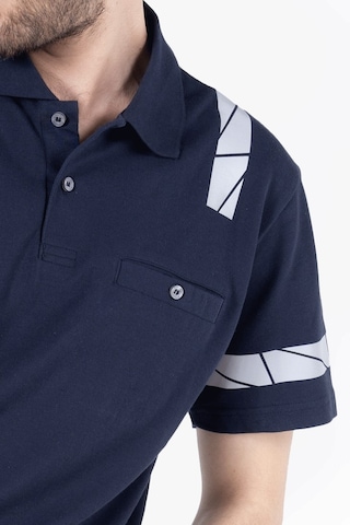 Polo Yaka Reflektörlü T-shirt - Lacivert Lacivert