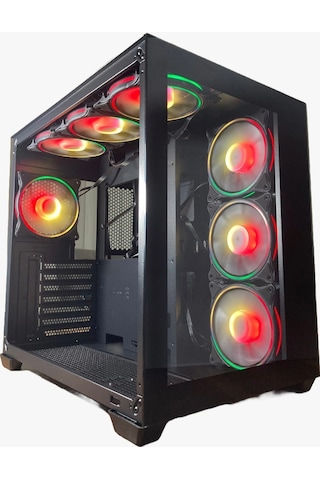 GAMEFORCE Lıquıd 7x120 Mm Fanlı Rgb Kumandalı Kontrolcülü Oyuncu Bilgisayar Kasası Liquid Beyaz