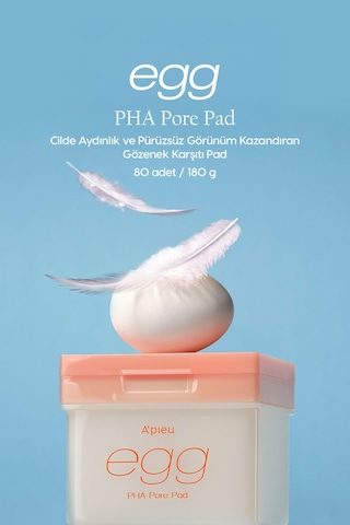 Cilde Aydınlık & Pürüzsüz Görünüm Kazandıran Gözenek Karşıtı Cilt Bakım Pedi A'pıeu Egg Pha Pore Pad 42210060