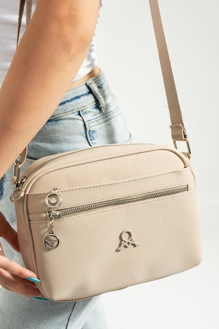 Baginn Kadın Postacı Çanta 23 18 Cm Çapraz Askılı Omuz Çantası Mega Bag Günlük Kullanıma Uygun Vizon