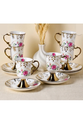 Perotti English Sachet 6 Kişilik Kahve Fincan Takımı 16842 Çok Renkli