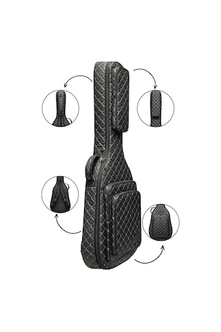 Klasik Gitar Çantası-kılıfı-kalın-gigbag-beyaz Kapitoneli-suni Deri