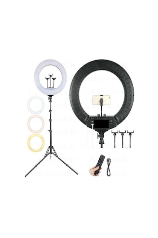 Led Rl-21 Inç 220v Girişli 3 Adet Telefon Tutacaklı+uzaktan Kumanda+çantalı Selfie Işığı Senalstore