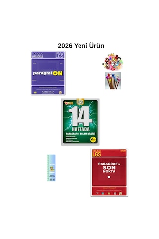 Tonguç 8. Sınıf Paragraf Seti 3 Kitap On+son Nokta+14 Haftada Anlam Bilgisi Tırtıl A+kalem B.