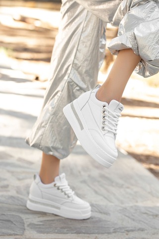Granes Kadın Beyaz Gizli Topuk Sneaker Beyaz