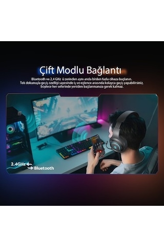 Rgb Aydınlatmalı 7.1 Kablosuz Gaming Kulaklık İle 3 Mod Seçeneği