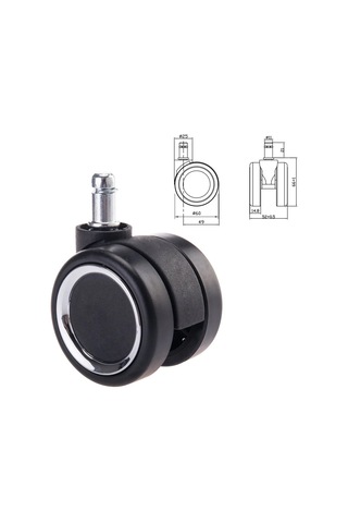 Brabıx Ofis Sandalyesi İçin Lastik Tekerlek Seti, 5 Parça 415726105 Siyah