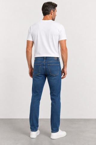 Bihan Store Erkek Slim Fit Esnek Denim Jean Pantolon Mc Clap 008-koyu Mavi