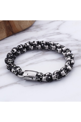 Yystore Erkek Titanyum Çelik Küba Bileklik Klt-8304 Moda Aksesuarları 22.5cm Çelik