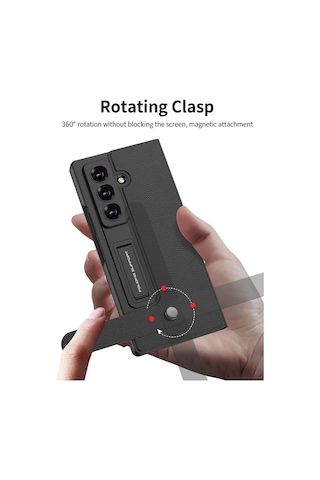 Nihcase Samsung Galaxy Uyumlu Z Fold 8 Ultra Kılıf Suni Deri Tasarımlı Kıpta Kartlıklı Standlı Kapak