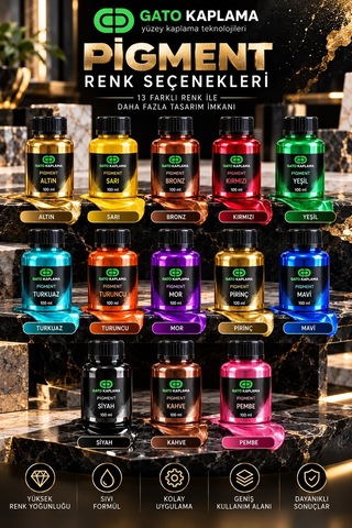 Gato Kaplama Solvent Bazlı Transparan Sıvı Pigment Boya 100 Ml Yeşil Renk Renklendirici