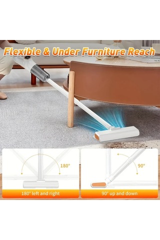 Fochsia White 6000pa Güçlü Emişli Elektrikli Süpürge 3 2000mah Lityum Pil Ön Temizleme Paspas Tüm Zemin Halı Koltuk Araç İçi Ofis Taşınabilir