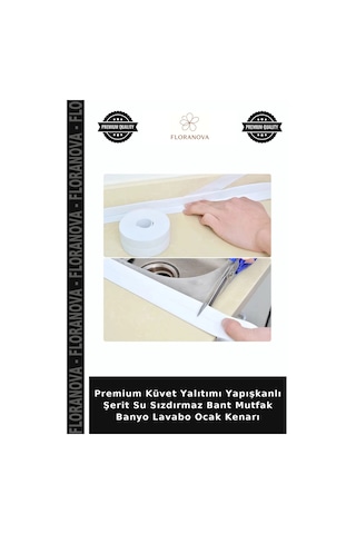 Premium Küvet Yalıtımı Yapışkanlı Şerit Su Sızdırmaz Bant Mutfak Banyo Lavabo Ocak Kenarı