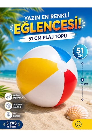 Intex Şişme Deniz Topu 51 Cm Eğlenceli Tasarım Dayanıklı Malzeme İle 3 Yaş Ve Üstü İçin Çok Renkli